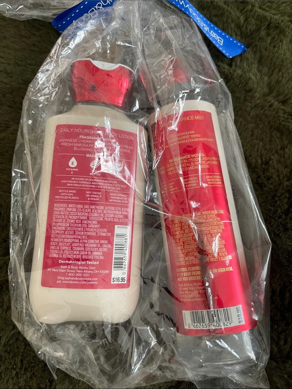 Bath & Body Works Japanese Cherry Blossom Lotion & Fragrance Mist - Pink, White